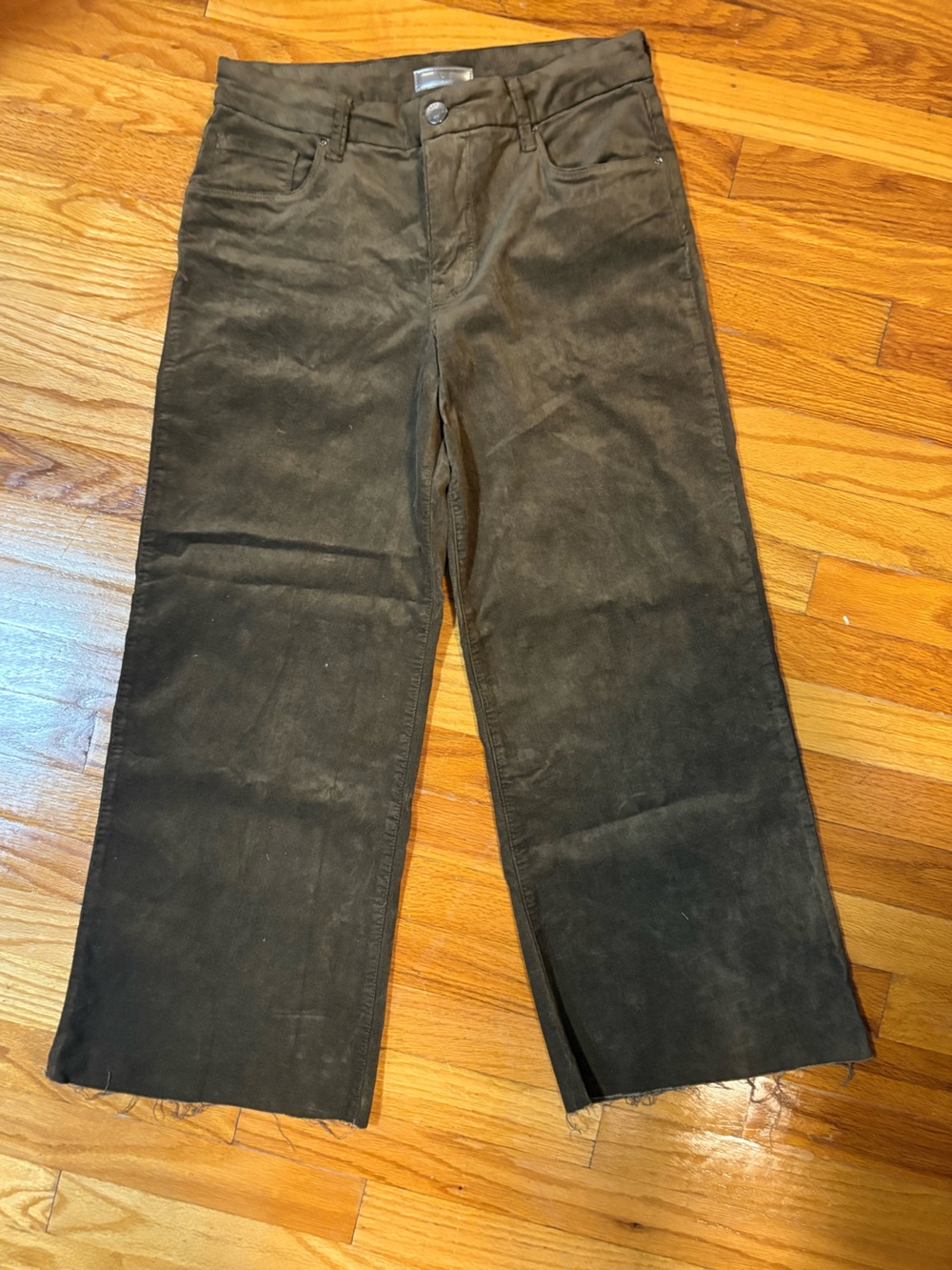 Kut from the Kloth Women’s Brown Meg FabAb Raw Hem Wide Leg, Size 6 (EUC)
